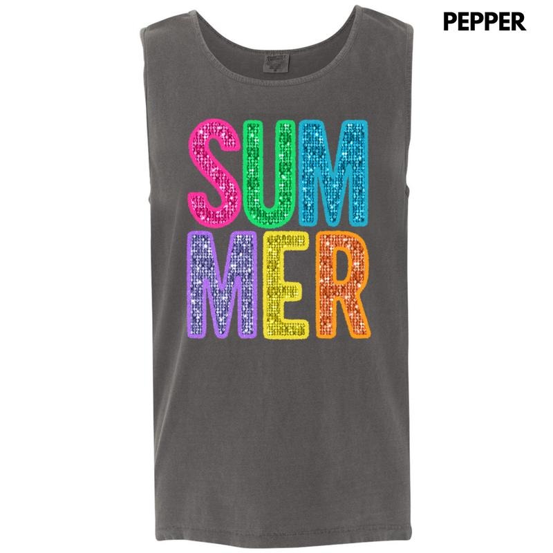 Tank Top -Summer Faux Sequin Comfort Colors Tank Top 'NLB' T-Shirts, Hoodie, Sweatshirt | InkThreadWorks.com