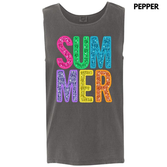 Tank Top -Summer Faux Sequin Comfort Colors Tank Top 'NLB' T-Shirts, Hoodie, Sweatshirt | InkThreadWorks.com