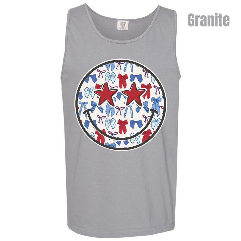 Tank Top -USA Ribbon Happy Face Comfort Colors Tank Top 'NLB' T-Shirts, Hoodie, Sweatshirt | InkThreadWorks.com