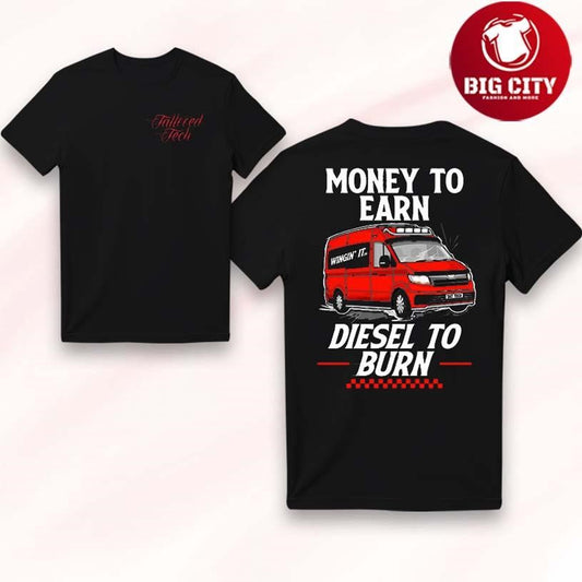 Tattooed Tech Money to Earn Two Sided Shirt