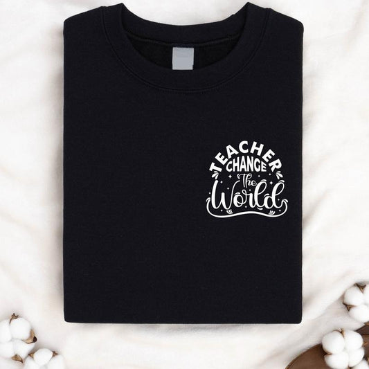 Teacher Change the World T-Shirt, Teacher's Day Gift Pocket Size Tee, Back to School, Teacher Appreciation. Hoodie,...