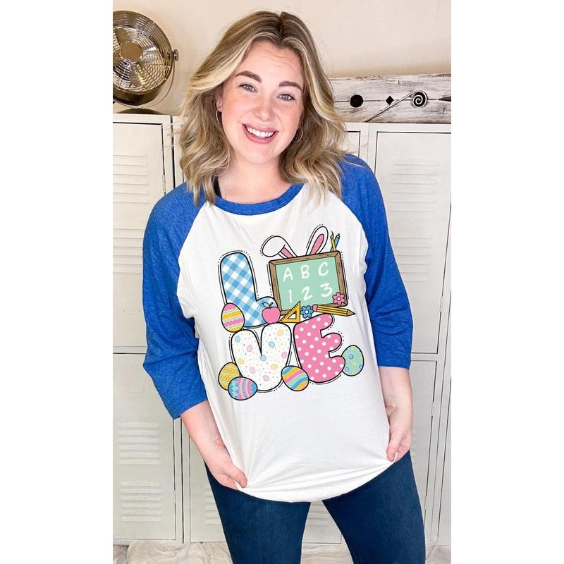 Teacher Easter Love Raglan T-Shirts, Hoodie, Sweatshirt | InkThreadWorks.com