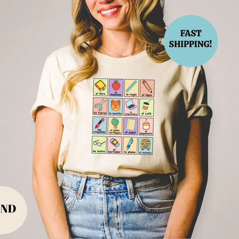 Teacher Shirt, Maestra Loteria, Maestra Shirt, Dual Language Crew, Bilingual Teacher, Spanish Teacher, Spanish Teacher,...