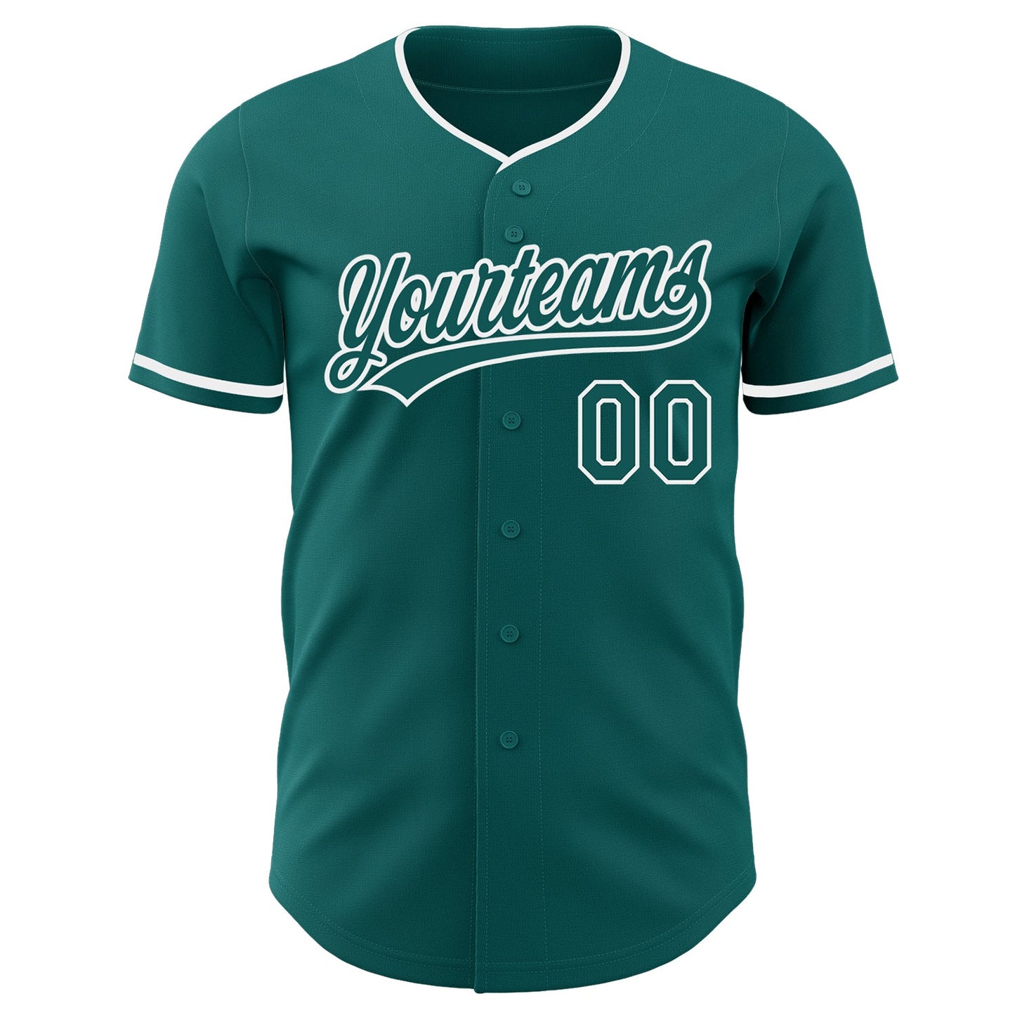 Custom Teal-White Authentic Baseball Jersey