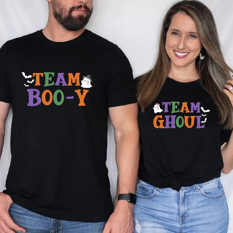 Team Boo-y Shirt, Team Ghoul T-Shirt, Halloween Baby Announcement Shirt, Matching Gender Reveal Party Tee, Boy Or Girl...