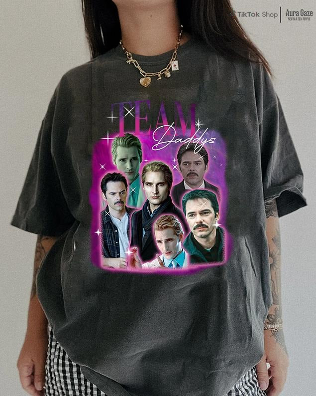 Team Twilight's Daddy Comfort Colors Unisex Tshirt, Carlisle Cullen & Charlie Swan 90s Retro, Merch Celebrity Crush Peter...