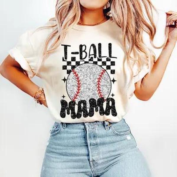 Tee Ball Mom Essential Tshirt, Unisex cotton Tshirt for Mom, Happy Mother day Hoodie, Sweatshirt | InkThreadWorks.com