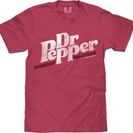 Tee Luv x Comfort Colors Distressed Dr Pepper Logo T-Shirt - Brick Red Hoodie, Sweatshirt | InkThreadWorks.com
