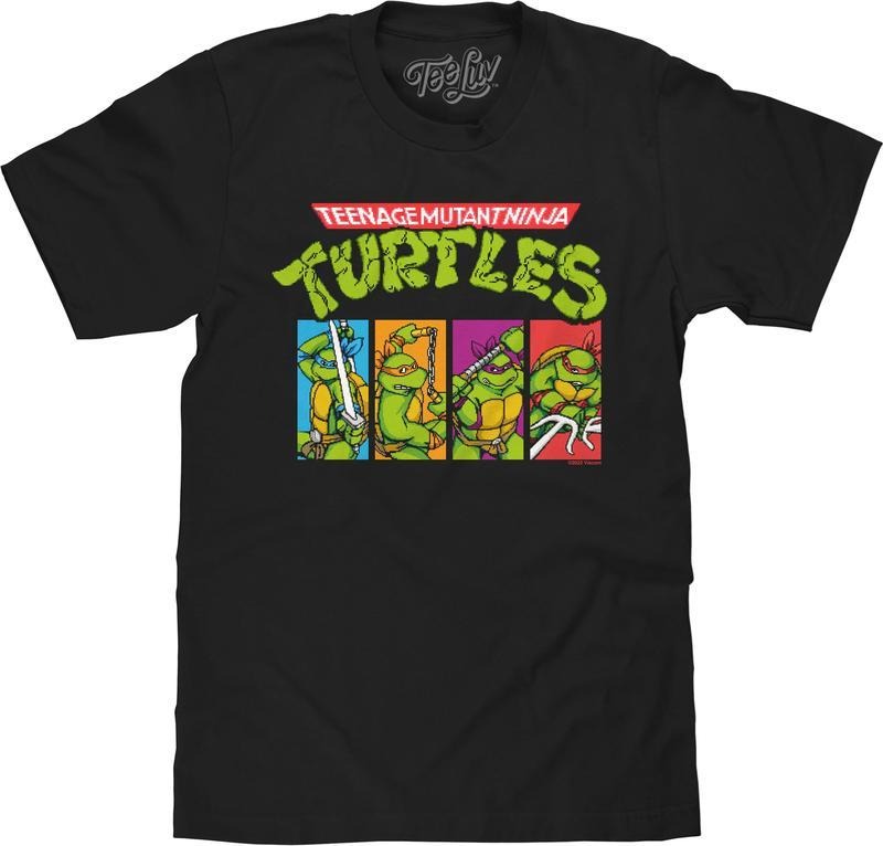 Teenage Mutant Ninja Turtles Pixelated Graphic T-Shirt - Black