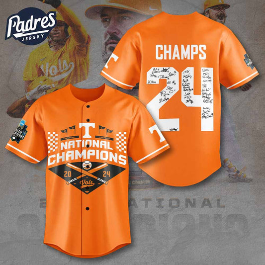 Tennessee Volunteers 2024 National Champions Baseball Jersey - Padres Jersey Oasis: Elevate Your Baseball Style Game