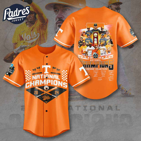 Tennessee Volunteers 2024 National Champions Baseball Jersey Outfit - Padres Jersey Oasis: Elevate Your Baseball Style Game