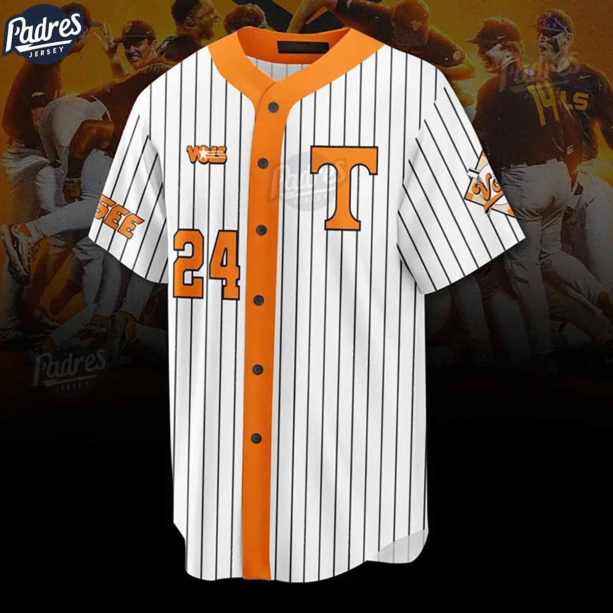 Tennessee Volunteers Champions 2024 Custom NCAA Baseball Jersey - Padres Jersey Oasis: Elevate Your Baseball Style Game