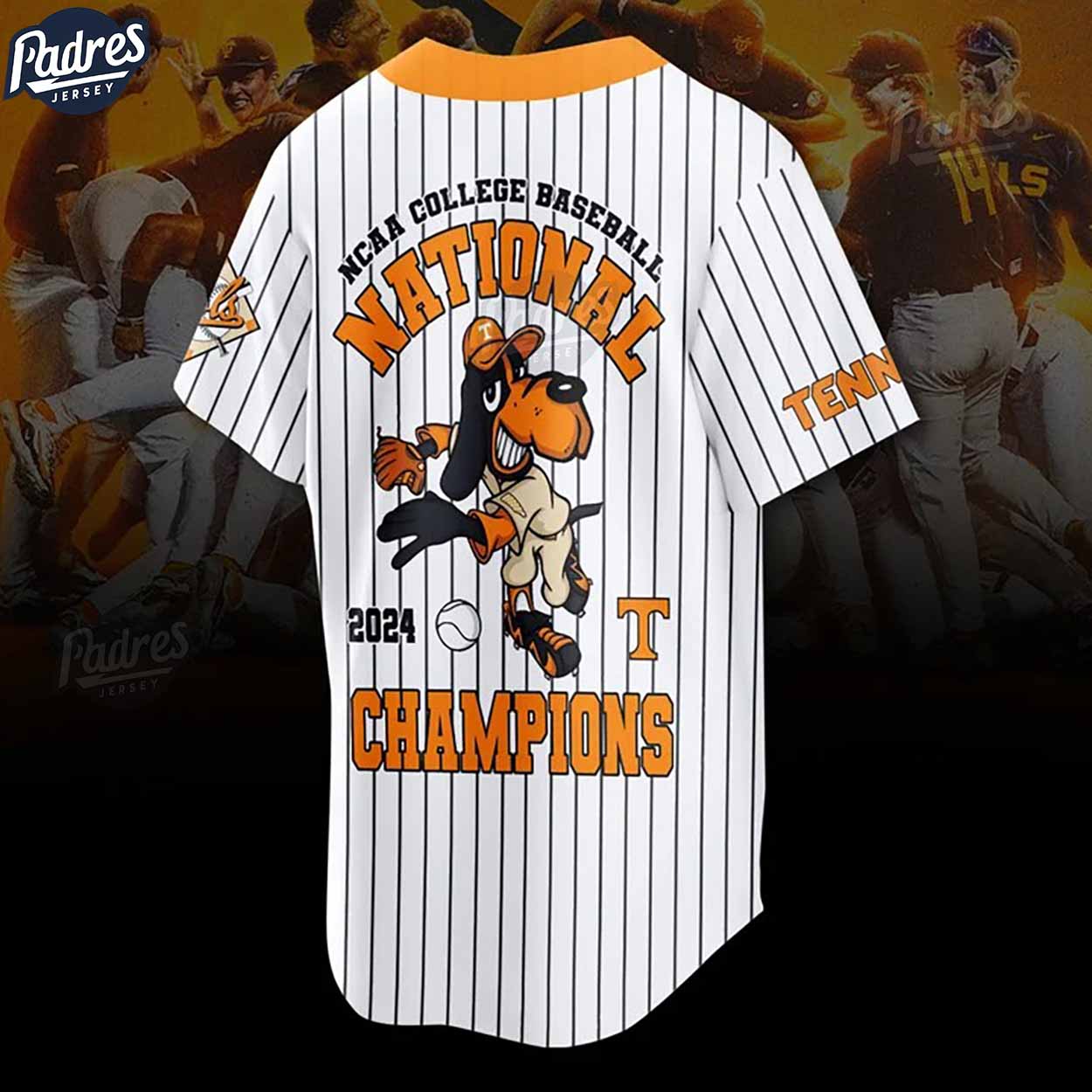 Tennessee Volunteers Champions 2024 Custom NCAA Baseball Jersey - Padres Jersey Oasis: Elevate Your Baseball Style Game