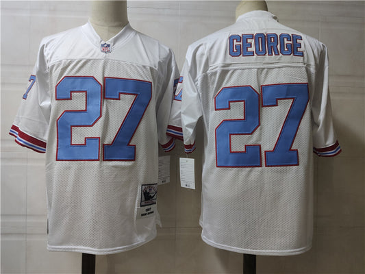 Tennessee Oilers #27 George Oilers #27 White Style 1
