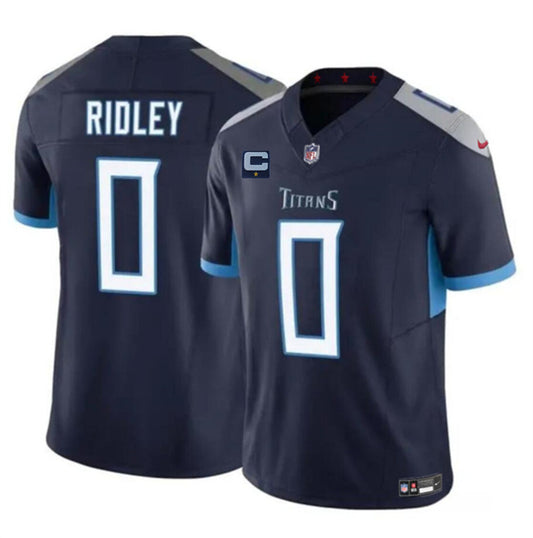 Tennessee Titans #0 Calvin Ridley Navy 2025 F.U.S.E. With 1-Star C Patch Vapor