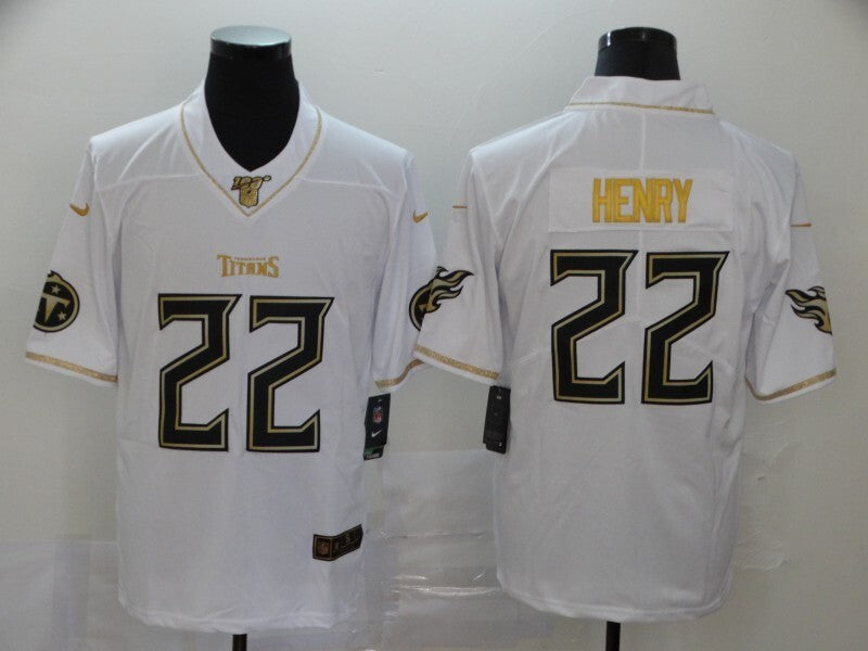 Tennessee Titans #22 Derrick Henry White Retro Gold 311