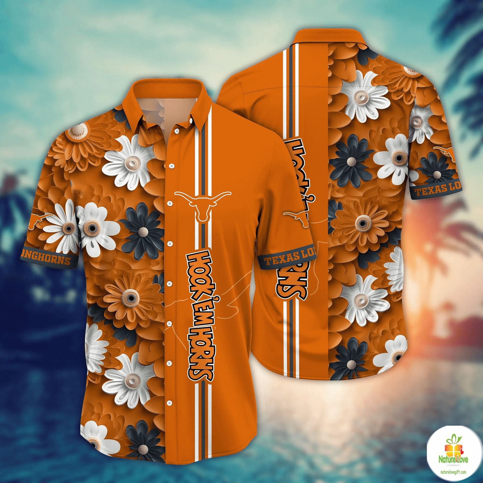 Texas Longhorns Hawaiian Shirt NCAA Aloha Shirt for Hot Season