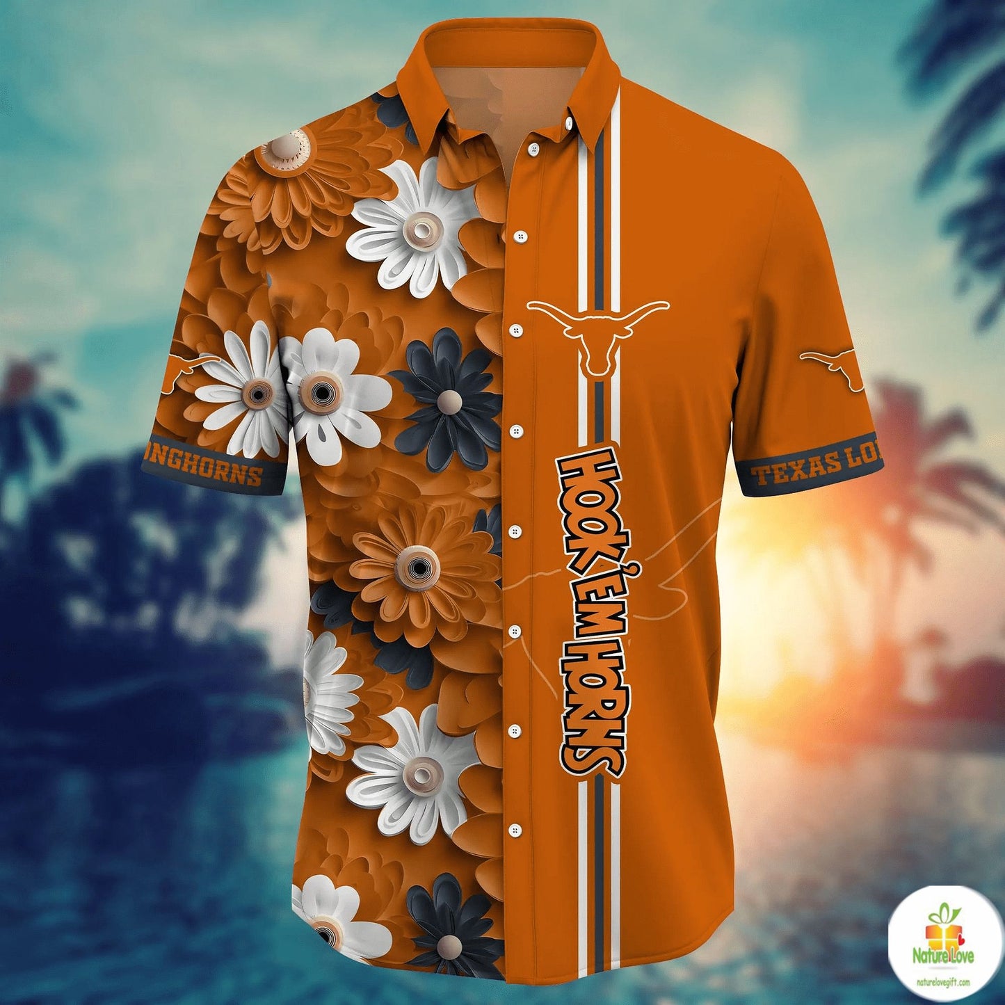 Texas Longhorns Hawaiian Shirt NCAA Aloha Shirt for Hot Season