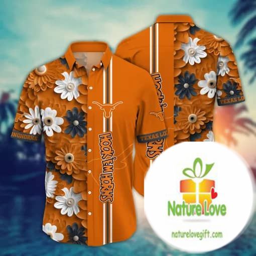 Texas Longhorns Hawaiian Shirt NCAA Aloha Shirt for Hot Season