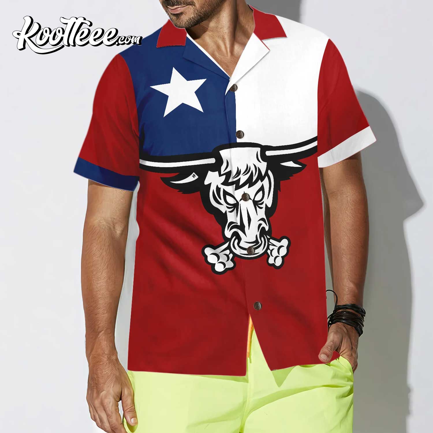 Texas Longhorns The Lone Star Texas Flag Hawaiian Shirt