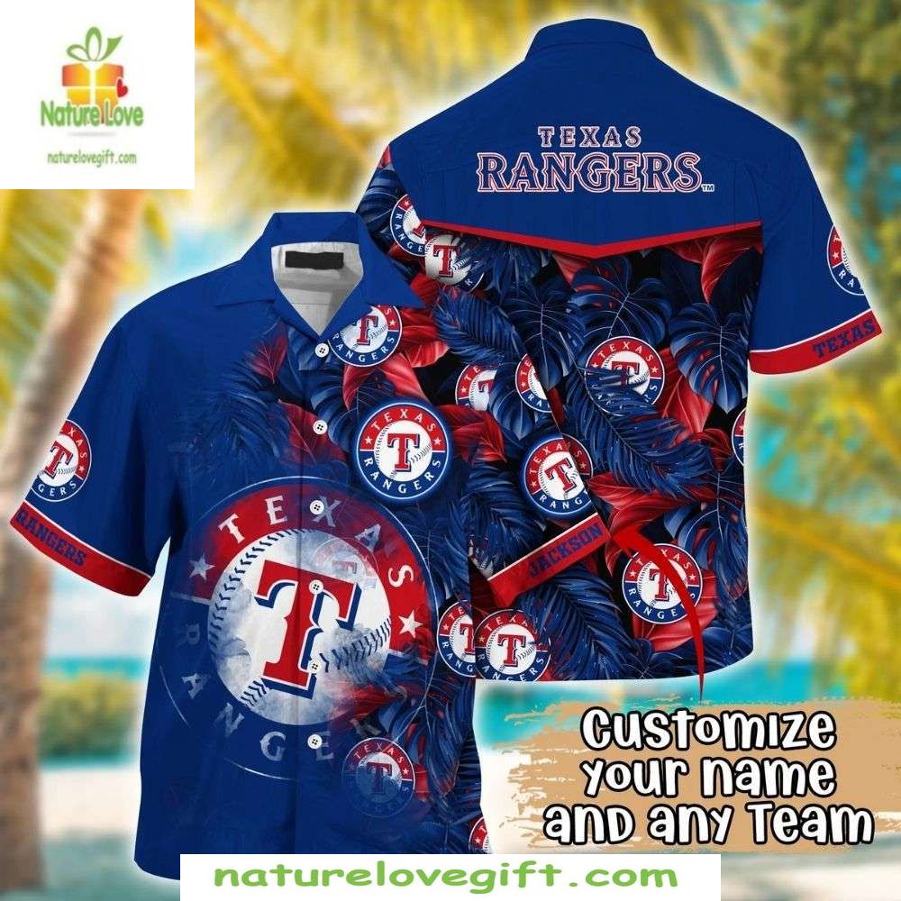 Texas Rangers Hawaiian Shirt Custom MLB Baseball Aloha Shirt
