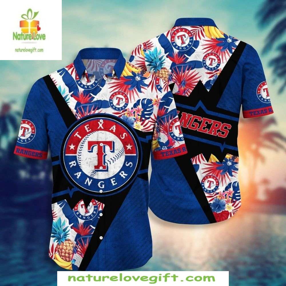 Texas Rangers Hawaiian Shirt Floral Baseball Apparel