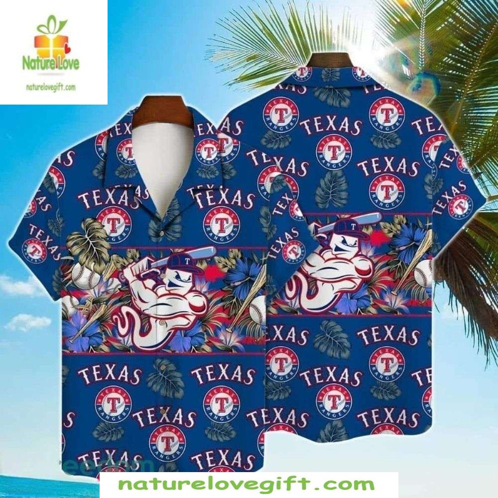 Texas Rangers Hawaiian Shirt Funny Mascot Stylish Baseball Apparel