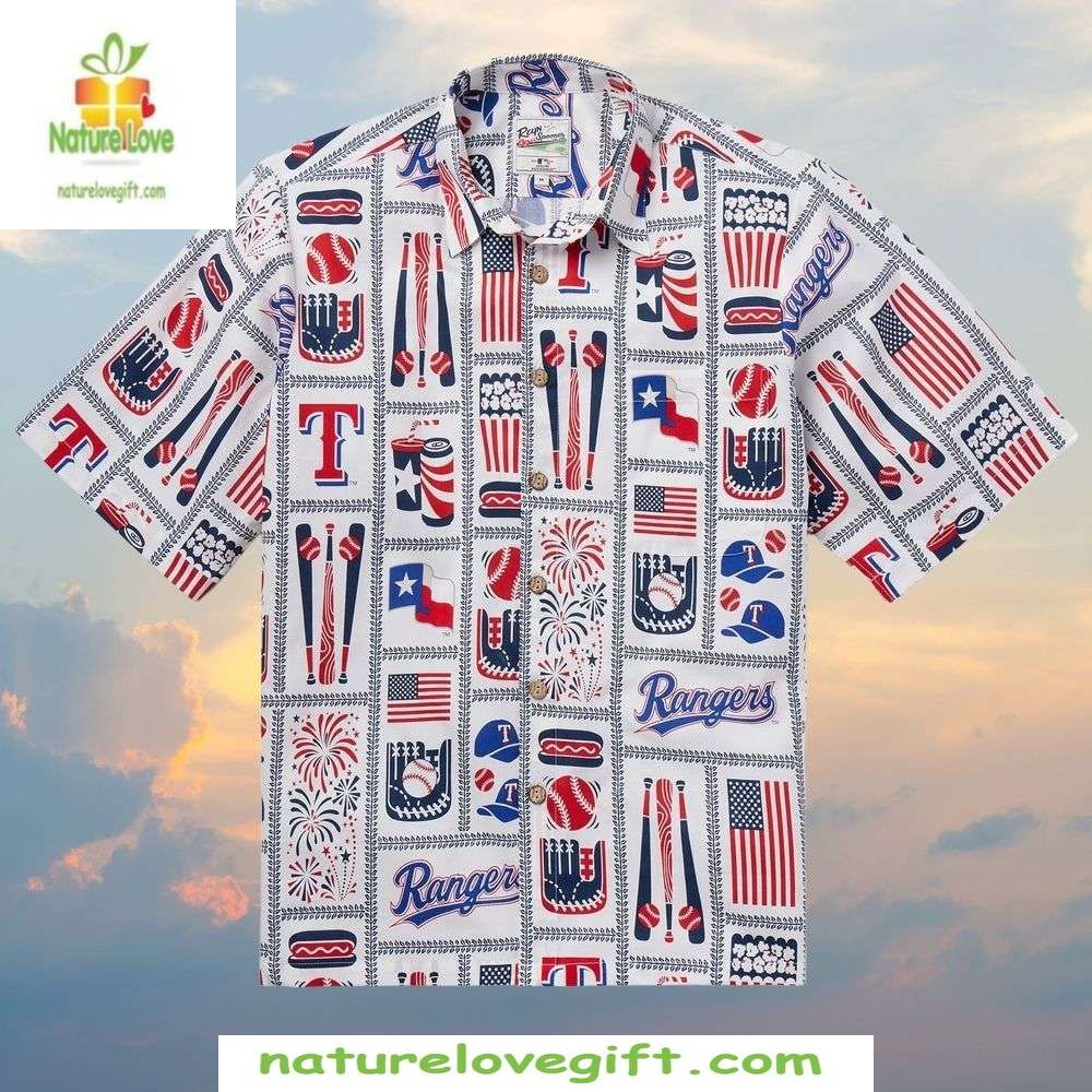 Texas Rangers Hawaiian Shirt Baseball Patriot Edition MLB Aloha Shirt