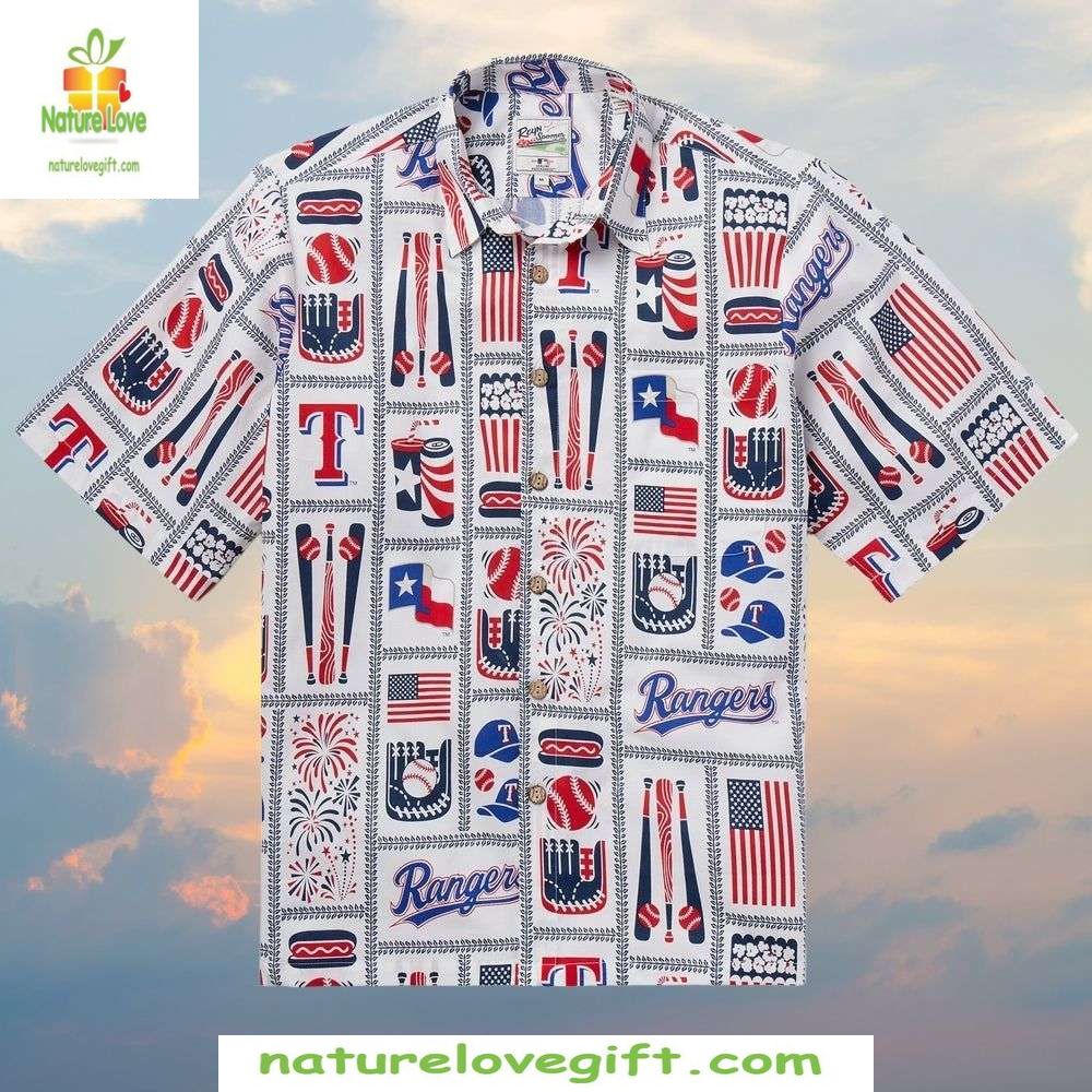 Texas Rangers Hawaiian Shirt Baseball Patriot Edition MLB Aloha Shirt