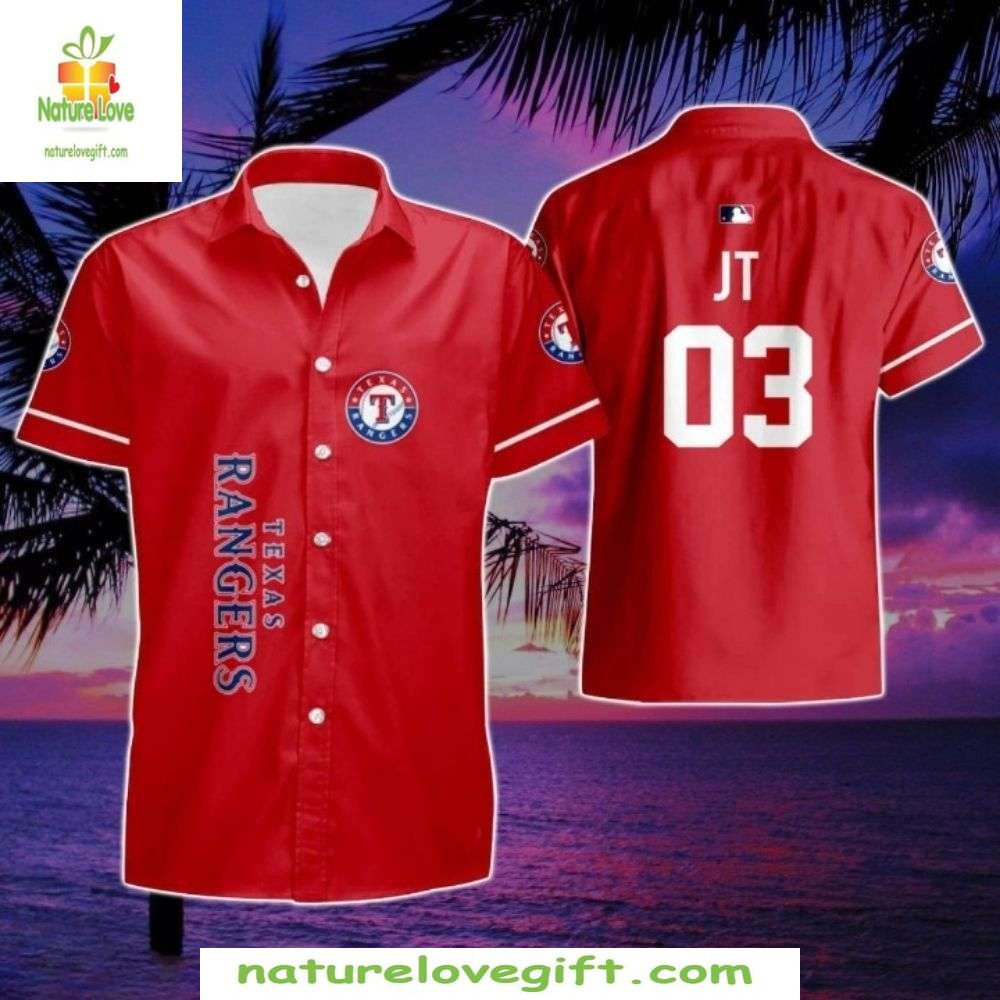 Texas Rangers Hawaiian Shirt Personalized Red Jersey Style Baseball Apparel