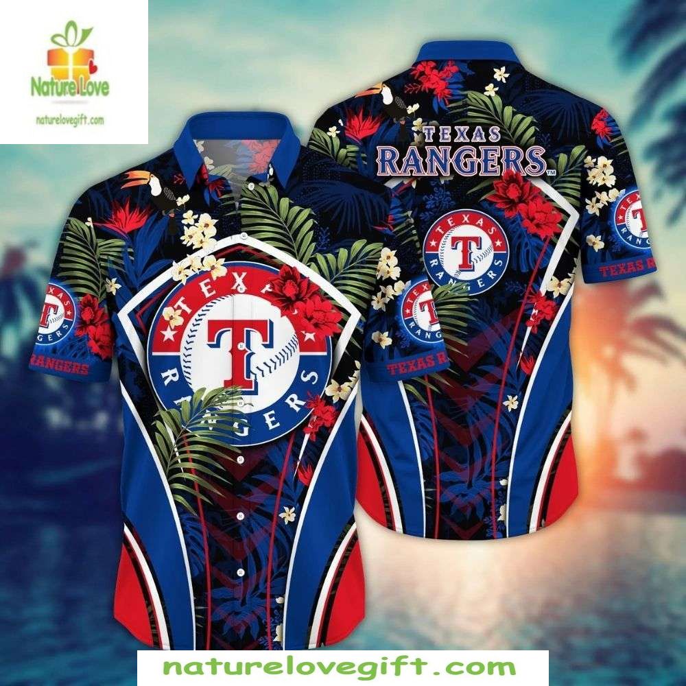 Texas Rangers Hawaiian Shirt Tropical Night Baseball Apparel