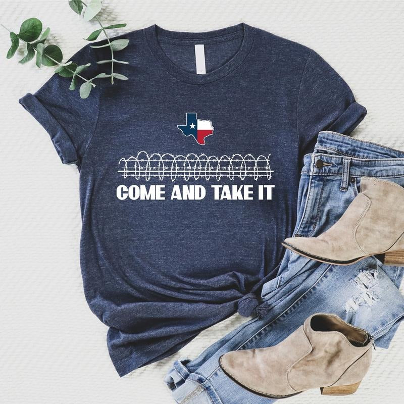 Texas Shirt, Matching Texan Support Tee, Razor Wire T-shirt, Election Short Sleeve, Political Tee, Texas Border Shirt, Unisex Republican Gift T-shirt.