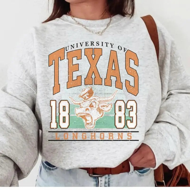 Texas Vintage Football Sweatshirt, University of Texas Vintage Sweatshirt T-Shirts, Hoodie | InkThreadWorks.com