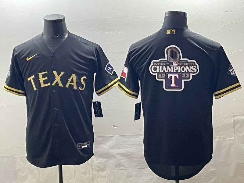 Texas Rangers Rangers Black Gold Adult Style 1