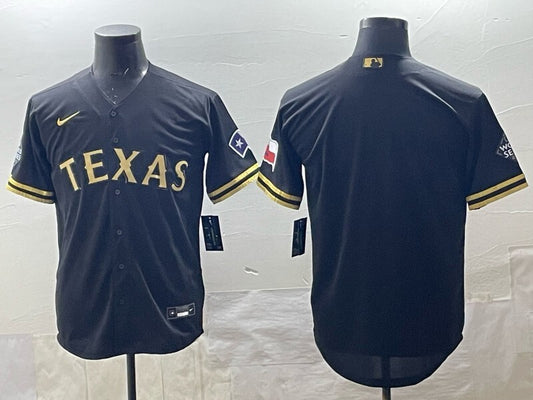 Texas Rangers Rangers Black Gold Adult Style 4
