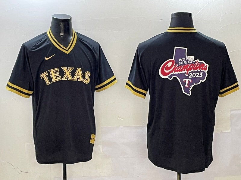Texas Rangers Rangers Black Gold Adult Style 7