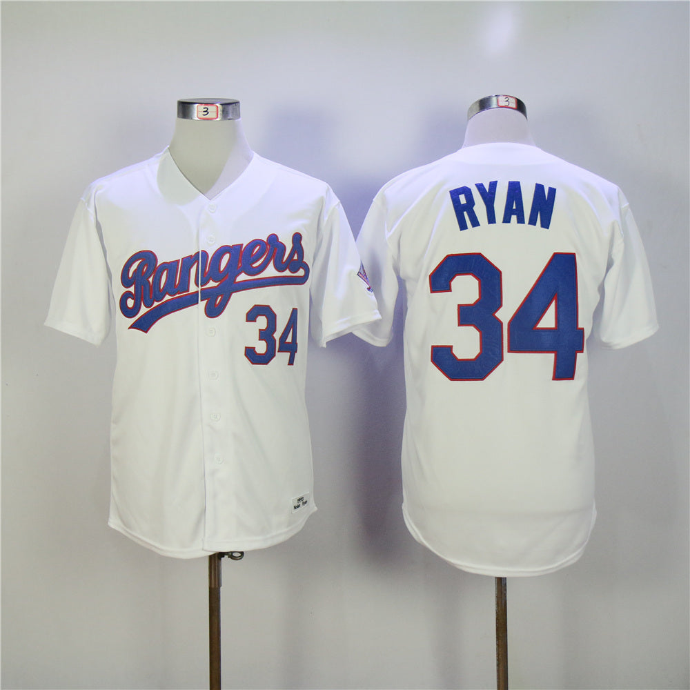 Texas Rangers #34 Rangers 34 White Retro 1