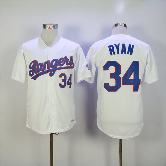 Texas Rangers #34 Rangers 34 White Retro 1