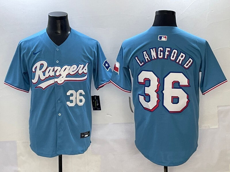 Texas Rangers #36 Wyatt Langford Rangers Adult Style 1