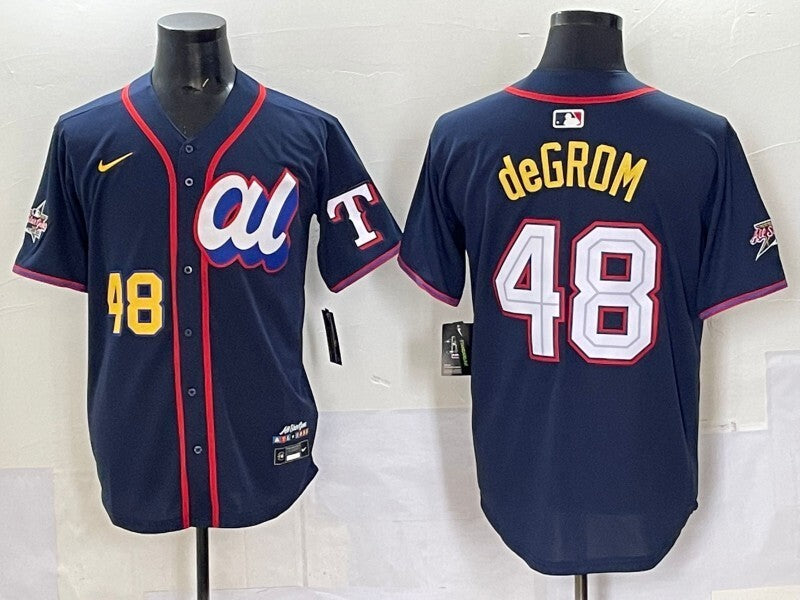 Texas Rangers #48 Jacob deGrom Rangers 25 All-Star Style 1
