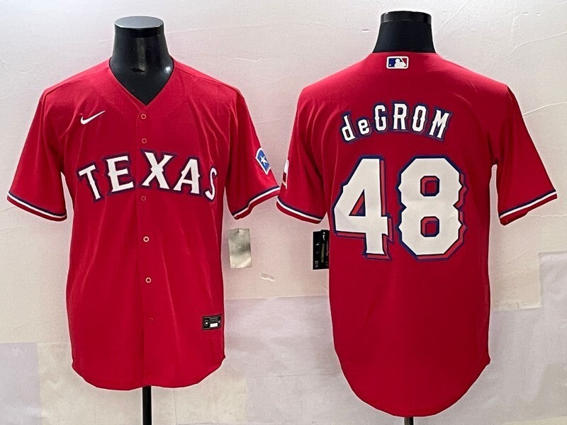 Texas Rangers #48 Jacob deGrom Rangers Adult Style 1