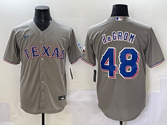 Texas Rangers #48 Jacob deGrom Rangers Adult Style 2