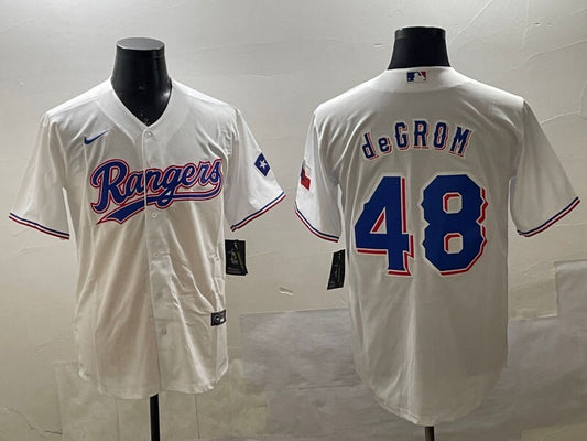 Texas Rangers #48 Jacob deGrom Rangers Adult Style 4
