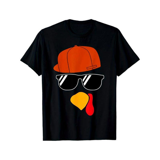 Thanksgiving Day Printed, Men's Cotton Graphic T-shirt, Casual Short Sleeve Crew Neck Gamer T-shirt, Men's Tee For Outdoor made in usa