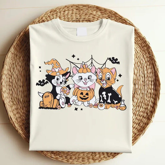 The Aristocats Marie Toulouse Berlioz Halloween Shirt Funny Pumpkin Sweatshirt Halloween Party Halloween Cat Lovers S50...