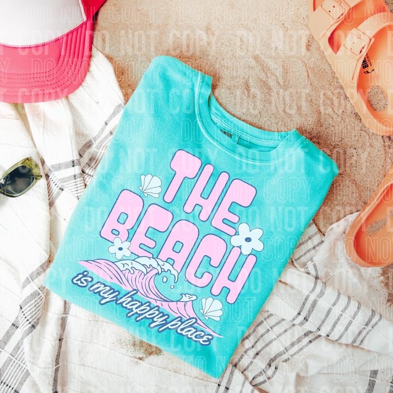 The Beach Is My Happy Place DTF Transfers - THIS IS NOT A SHIRT Hoodie, Sweatshirt | InkThreadWorks.com