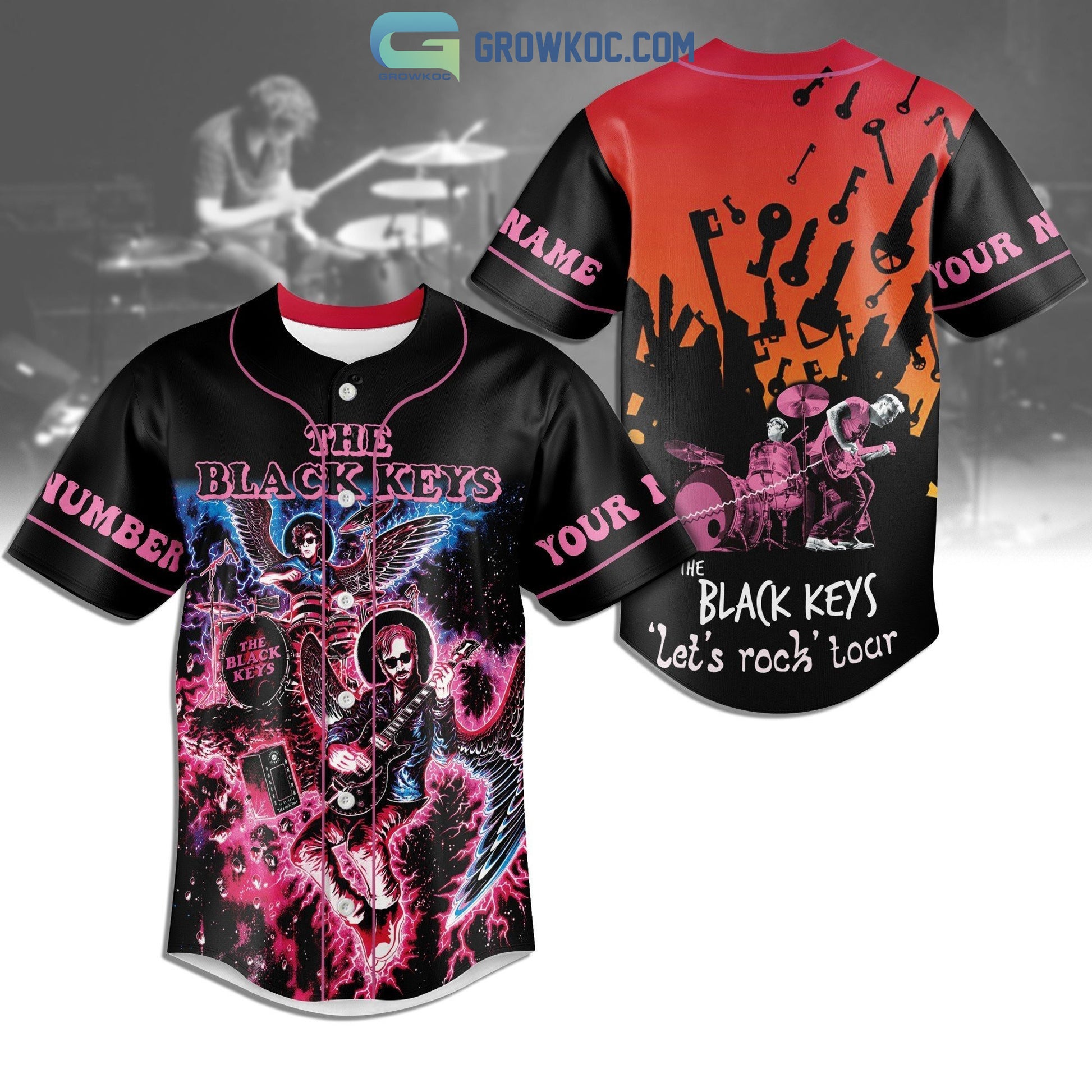 The Black Keys Let’s Rock Tour Personalized Baseball Jersey