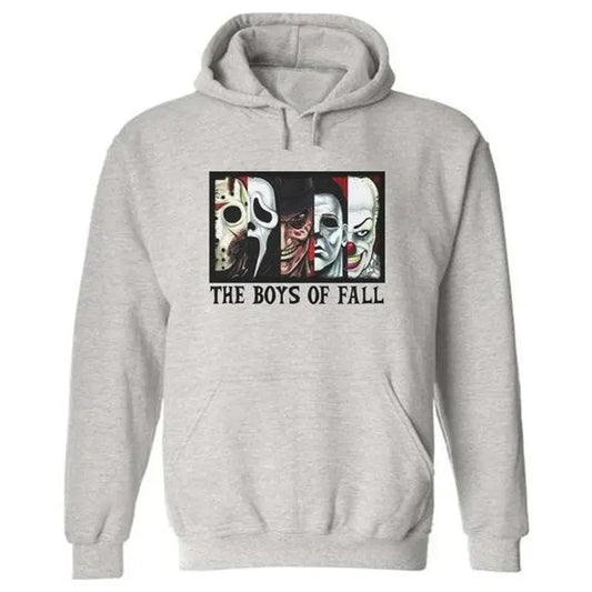 The Boys Of Fall Halloween Horror Movie Characters Hoodie, Jason M1chael Myers Ghostface Horror Characters Hoodie for men & women Menswear Shirt pink hoodie
