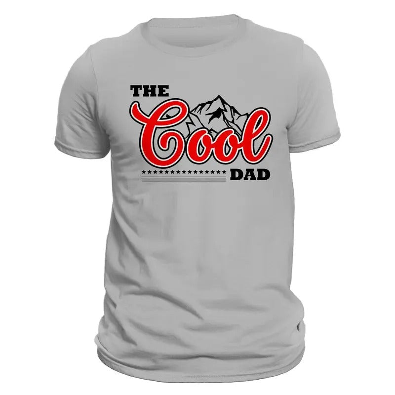The Cool DAD Men's T-Shirt Casual Classic Cotton Crewneck with Mountain Graphic Design