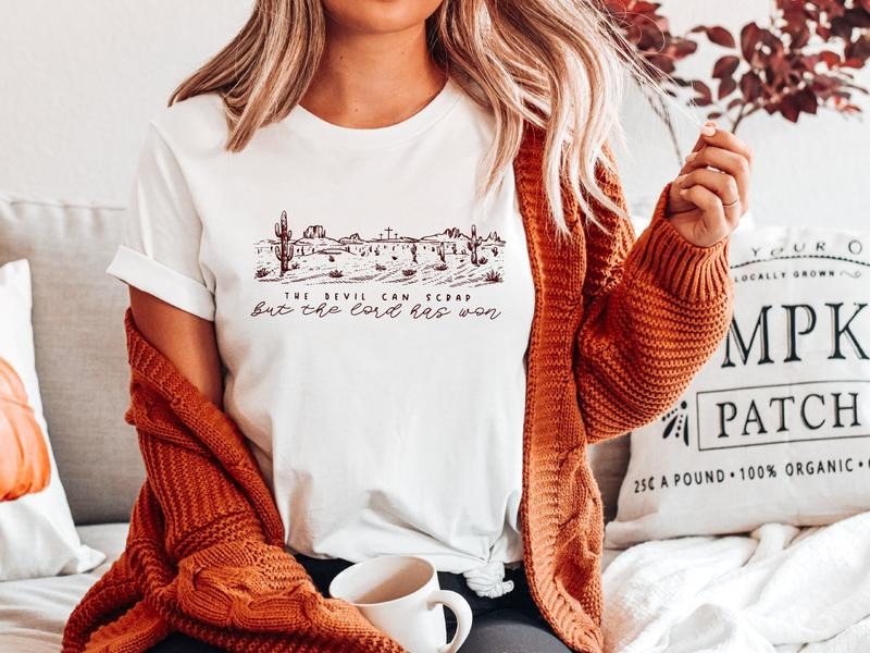 The Devil Can Scrap But The Lord Has Won T-Shirt, Western Shirt, Concert Shirt, Country Music T-shirt, Christian Shirts,...